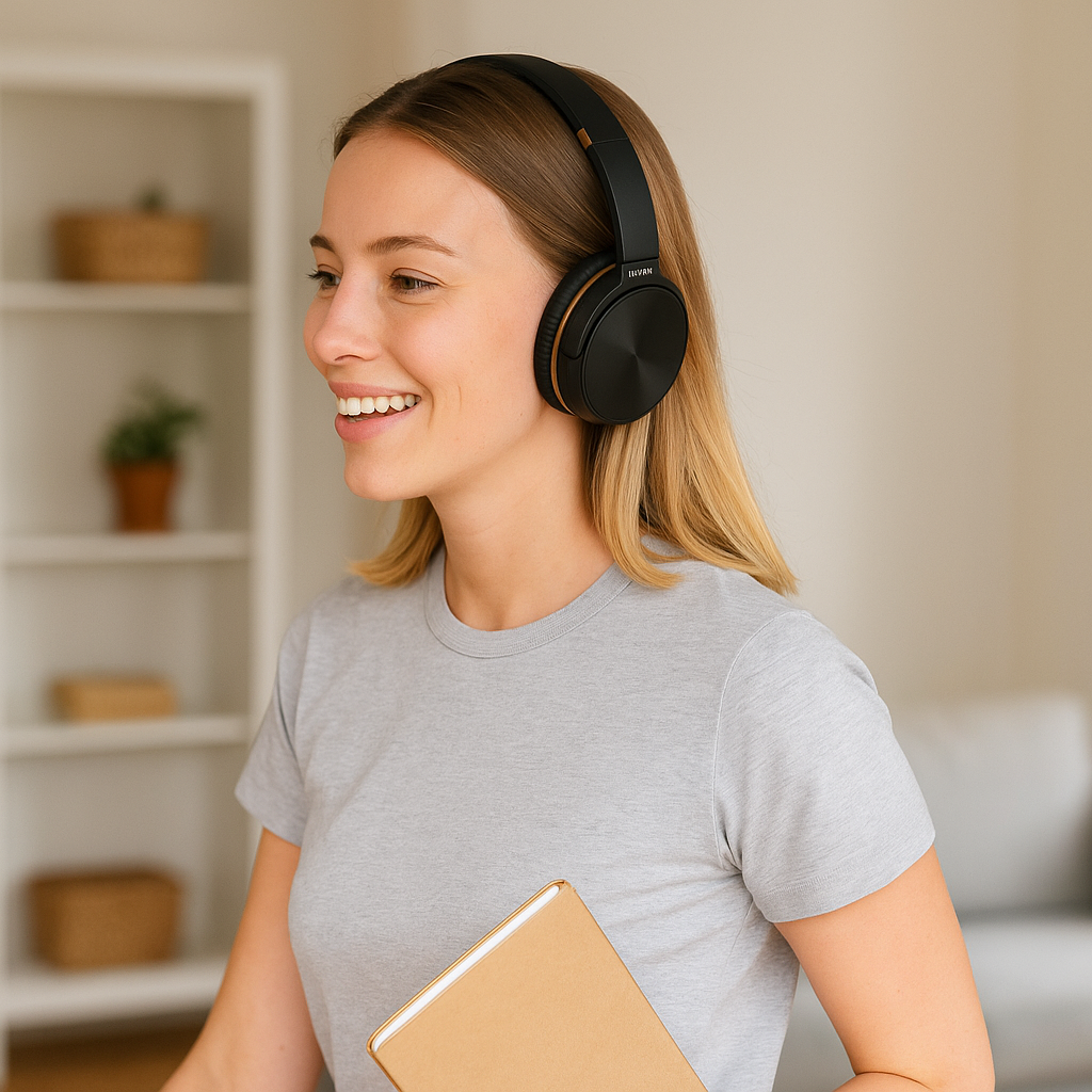 Auriculares Bluetooth HiFi con Cancelación de Ruido – Sonido Estéreo y Diseño Ergonómico
