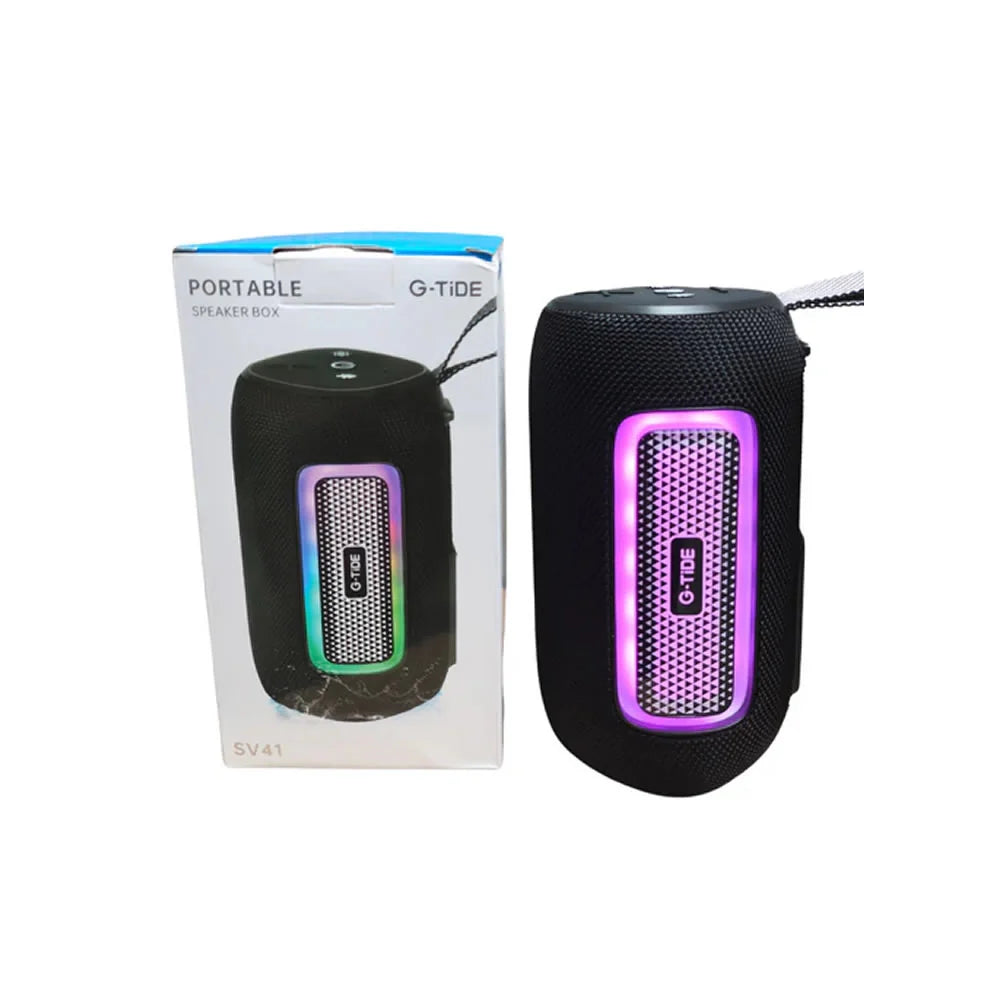 G-Tide SV41 Bocina Bluetooth - Sonido Hi-Fi 20W, Luces LED y Certificación IPX6, Ideal para Fiestas y Aventuras