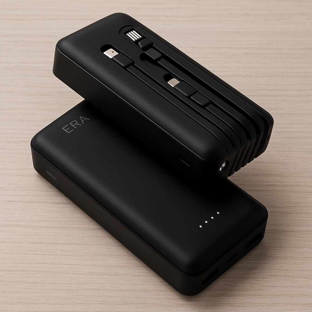 Powerbank 20000mAh 5 en 1 con Cables Integrados - Carga Rápida y Seguridad Garantizada