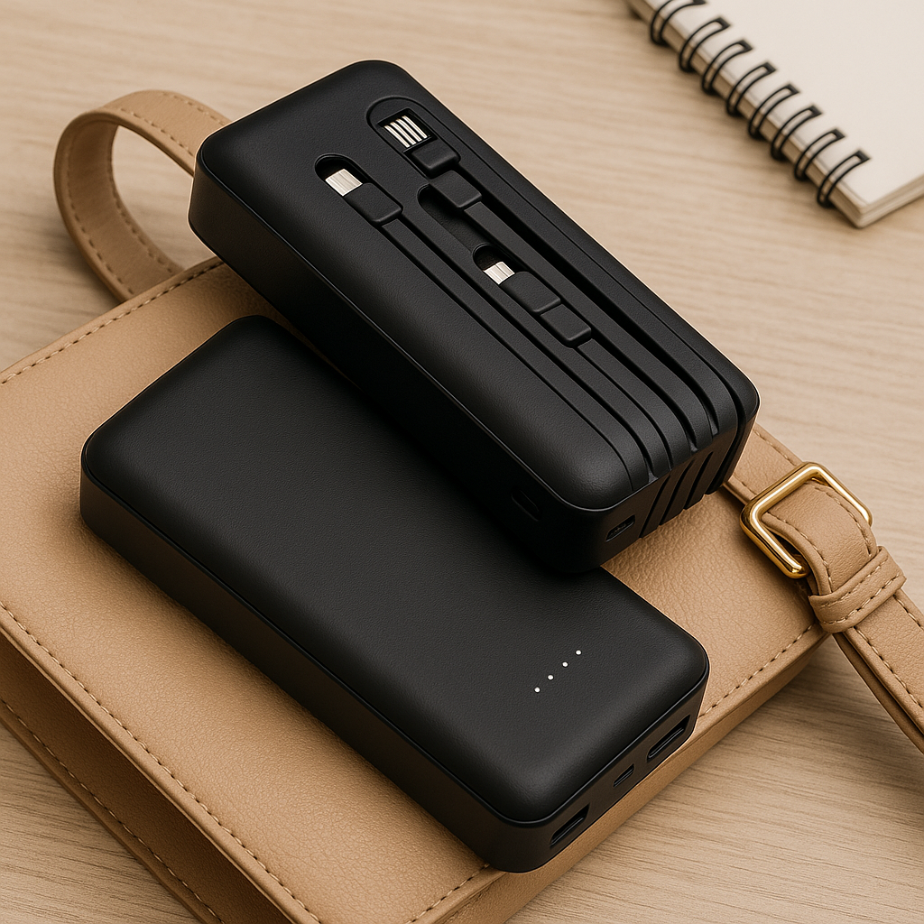 Powerbank 20000mAh 5 en 1 con Cables Integrados - Carga Rápida y Seguridad Garantizada