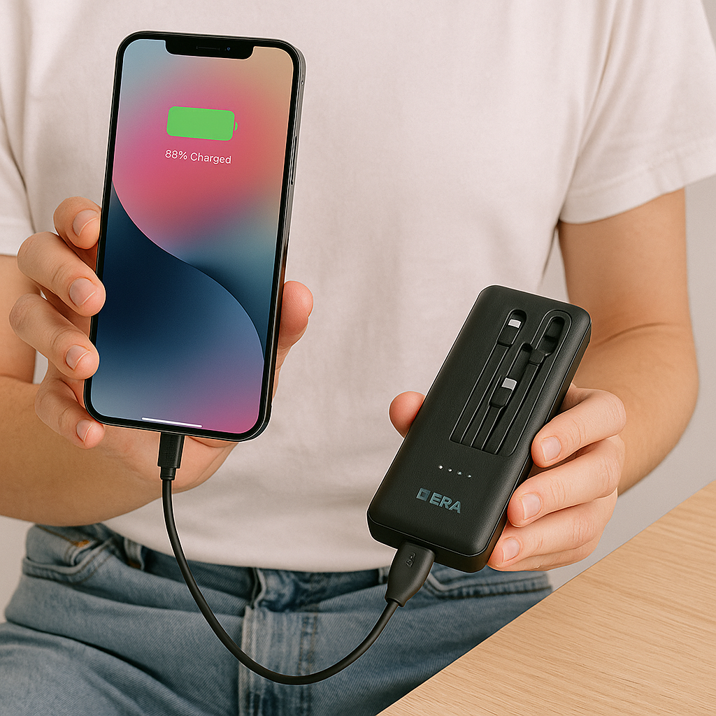 Powerbank 20000mAh 5 en 1 con Cables Integrados - Carga Rápida y Seguridad Garantizada