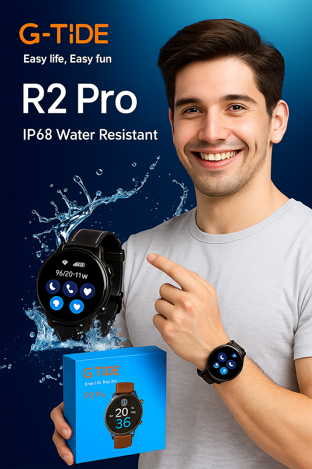 Smartwatch G-TiDE R2 Pro | Reloj Inteligente Deportivo con Monitor de Salud y Estilo Premium